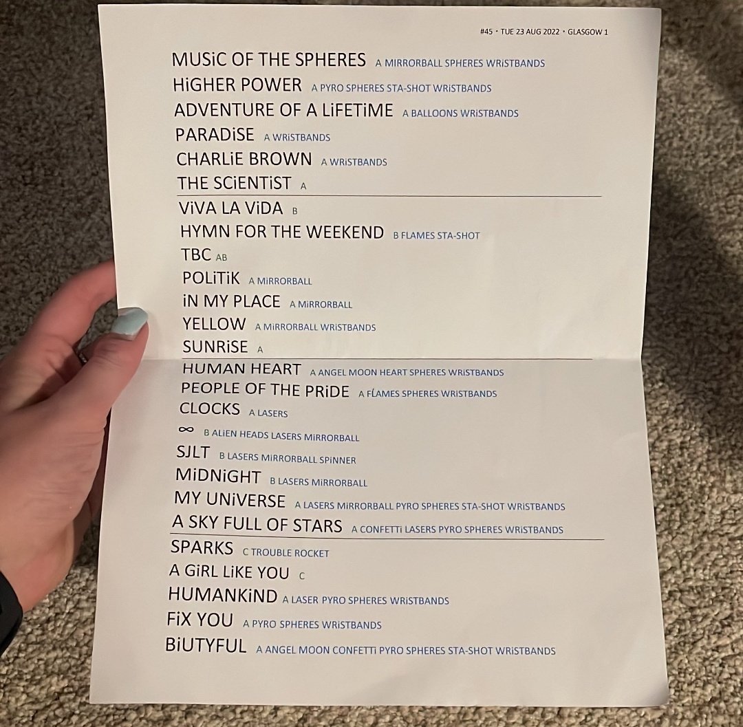 #setlist #Coldplay #RockInRioMultishow #ColdplayNoRockInRio