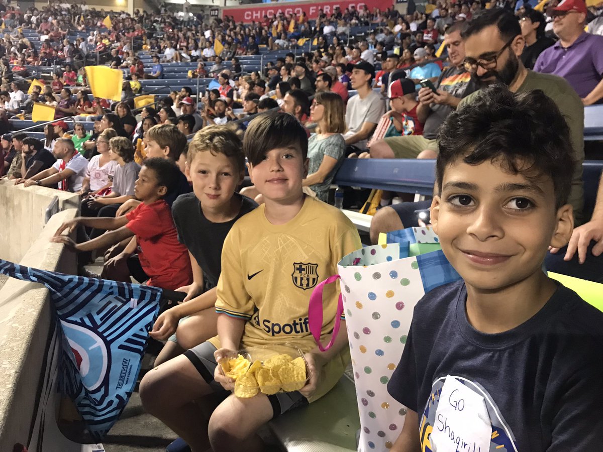 teddstrom's tweet image. Oh what a night for my kiddo. Hanging with his best buds and cheering his favorite team on to a 3-1 win. Vamos Fire 🔥 #cf97