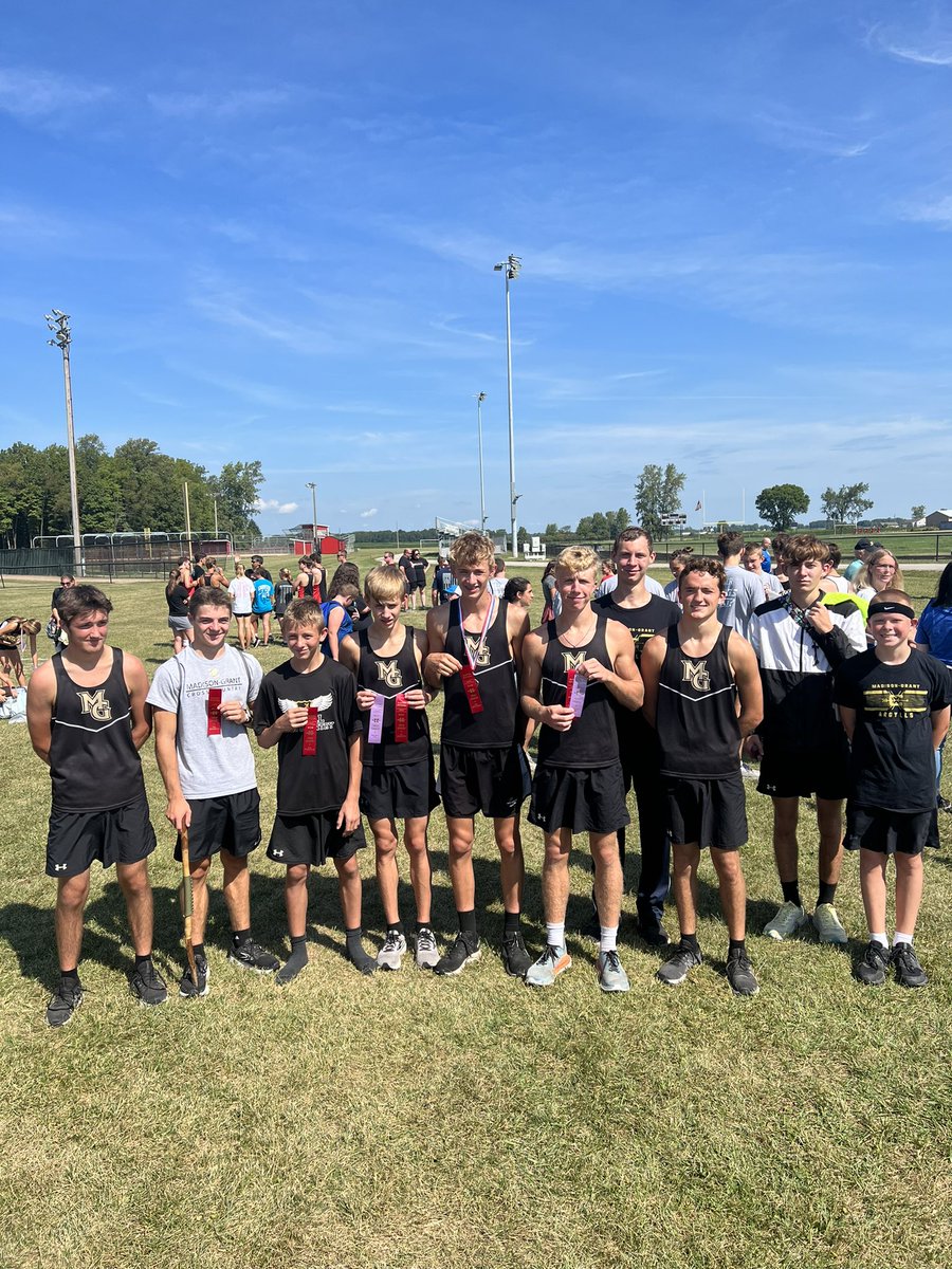 Really proud of this boys team and the progress they are making! They are starting to make great progress and really compete every meet! They come in 2nd place today at the Blackford Invite while being led by Caleb Ewer with a 7th place finish! Great job guys! #WeAreMG