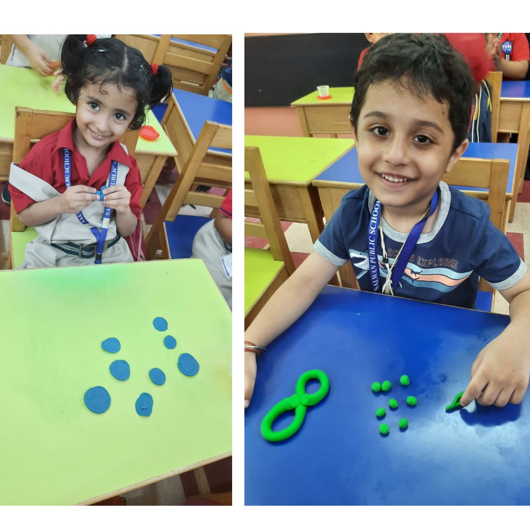 SalwanSchool's tweet photo. We believe in building childrenโs numeracy skills through play. Quantifying helps them how and why maths is useful. They learn to match,count, measure,estimate and apply numeracy skills to real life situations.
#NumberSongs #CardsAndShells #ClayPlay #SpindleBox #BoardGames #Dice https://t.co/Ufo9mfOALg