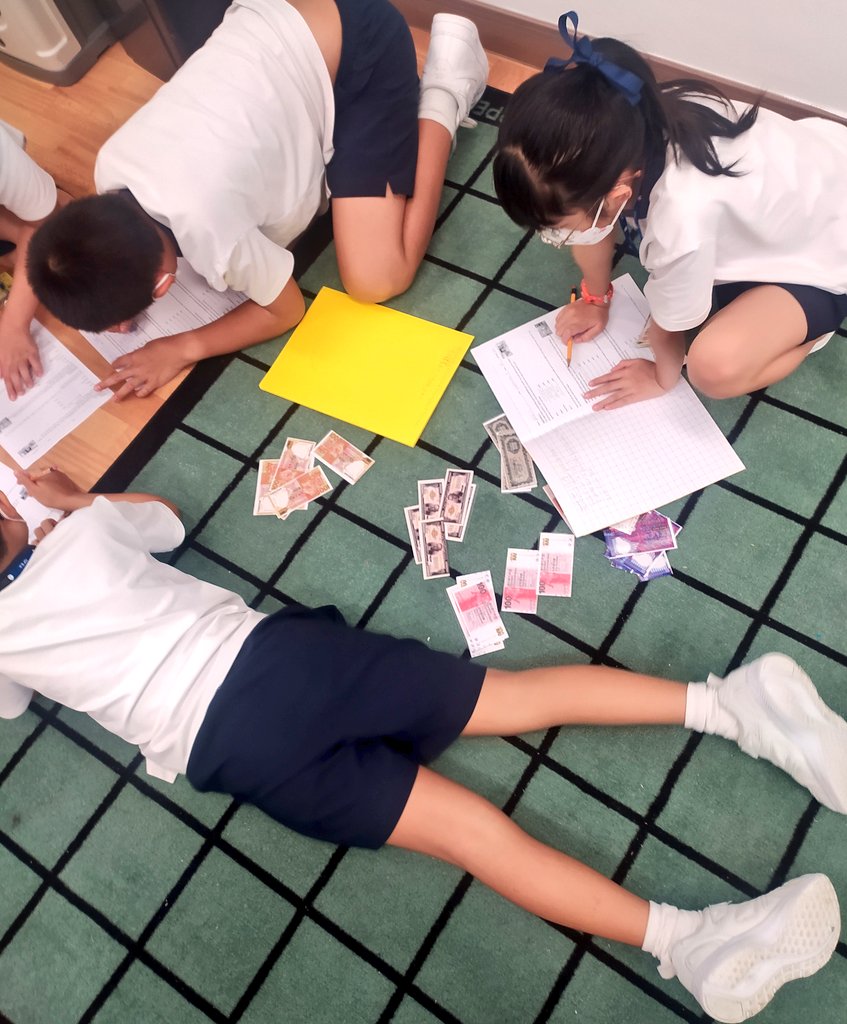 G4 applying place value while finding the total amount of money they need for rent and utilities. Using 'real' HK money was engaging! <a href="/EdTech_ISF/">EdTech @ The ISF Academy</a> #math