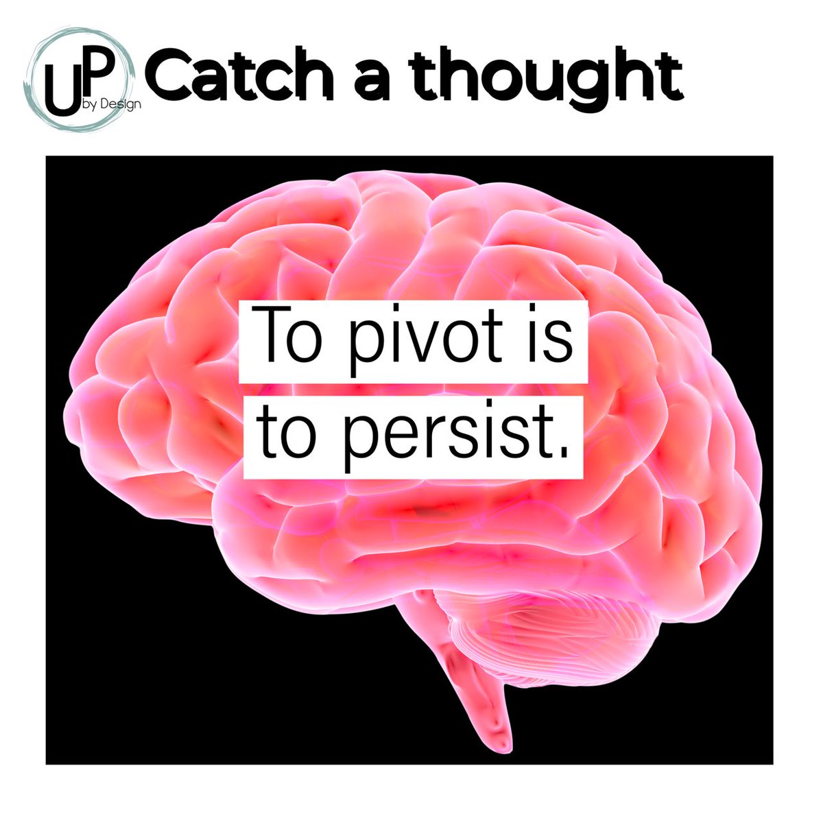 Know when to pivot. 
Pivoting is persisting.

#catchathought #shareathought #unlimitedpotentialbydesign #upbydesign #humancentered