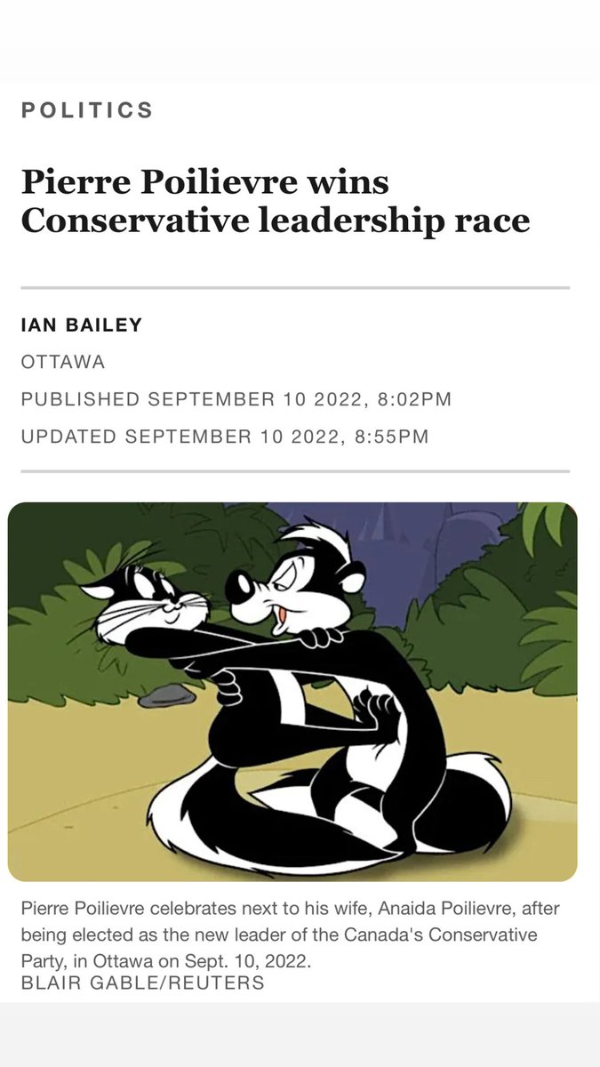 BREAKING! Pepe Poilievre (seen here with wife) celebrates after becoming leader of The Conservative Party of Canada.