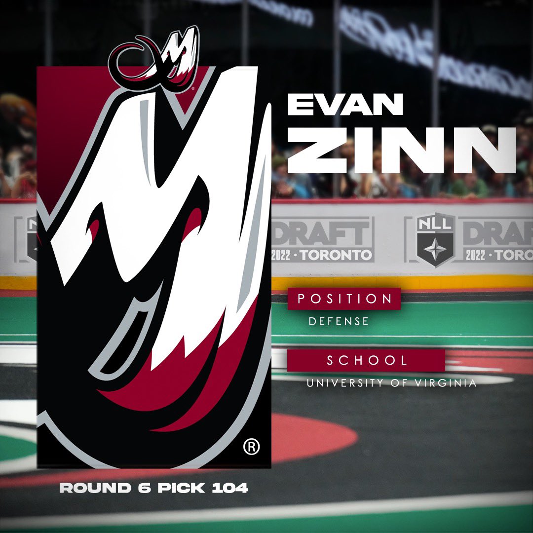 MammothLax's tweet photo. And the last pick of the 2022 NLL Entry Draft, Evan Zinn!
#MammothDraft | #TuskUp https://t.co/Byv9PMtnds