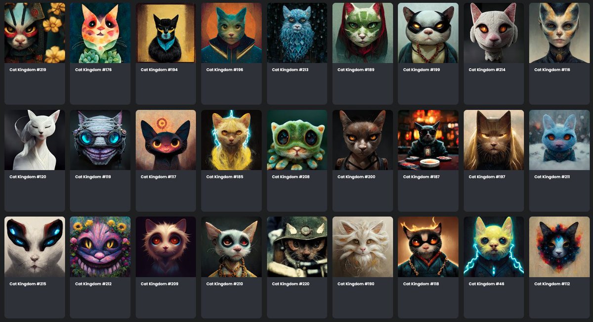 200+ beautiful cats already minted! 🔥

What are you waiting for to get yours? 

Remember that when you mint a Cat Kingdom NFT, you are sponsoring a cat in real life. 😻 Let's save 3,000 cats with your help!