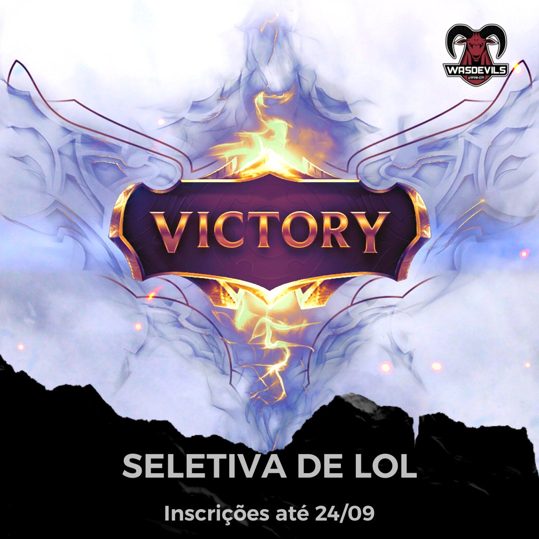 wasdevils's tweet photo. Del Rey ligado, seletiva aberta #pas
Aberta nossa seletiva pra fazer parte da equipe de LoL como player, staff ou coach
Link na bio https://t.co/tWarEO2kMe