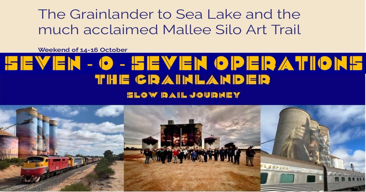 707_operations's tweet photo. Two tours on one weekend! BOOK NOW ! #Tourism #Steam #Melbourne #Heritage #slowrailjourney #Siloart #Victoria @VicGovDoT @VicTrack_Vic @BenCarrollMP @JacintaAllanMP @TaniaMaxwellMP @Steve_Dimo @regionalcities @MelbourneTourV #R707 #travel @bakeonbroadway #Volunteers https://t.co/GkKbW13L9d