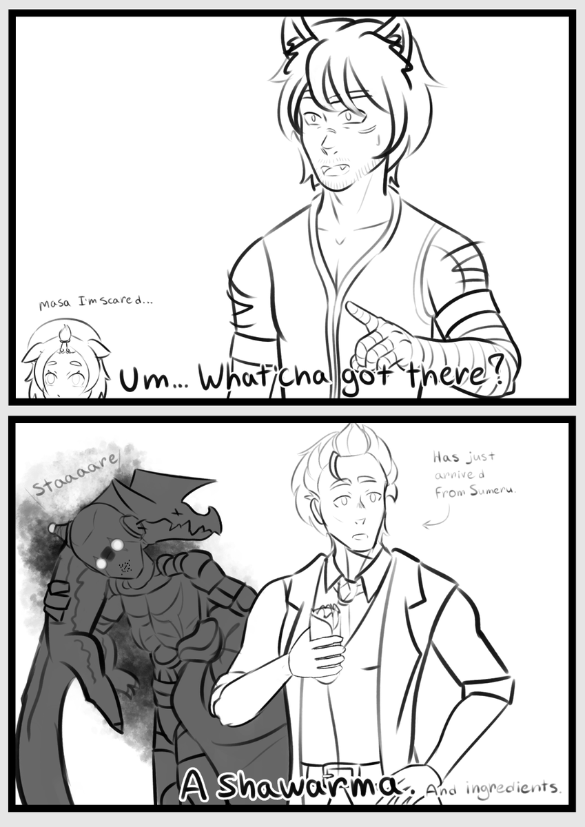 GeneralScara's tweet image. #MetaRunner #AU #MetaImpact #Lucks #Tari #Diona #Masa #LucksxMasa #sketch #comic