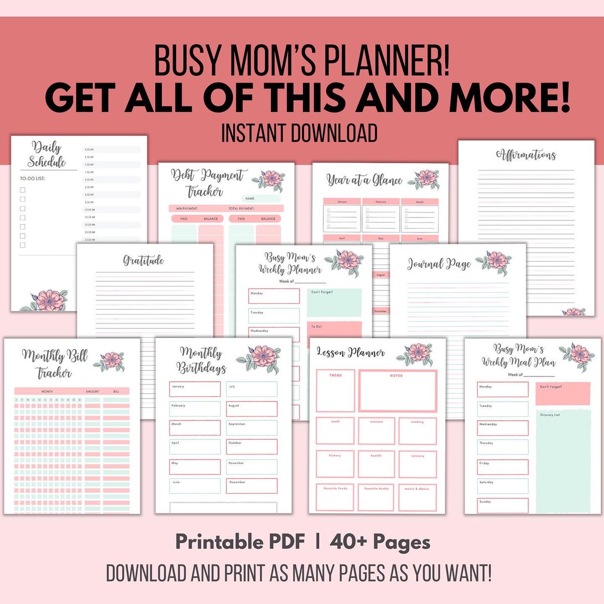 RealFamilyIdeas's tweet photo. Excited to share the latest addition to my #etsy shop! New Busy Mom's Planner ☺️
https://t.co/igxHuB2HDY #flowerplanner #momplanner #selfcaretracker
#workouttracker
#mealplanner https://t.co/c3cygqQgCB