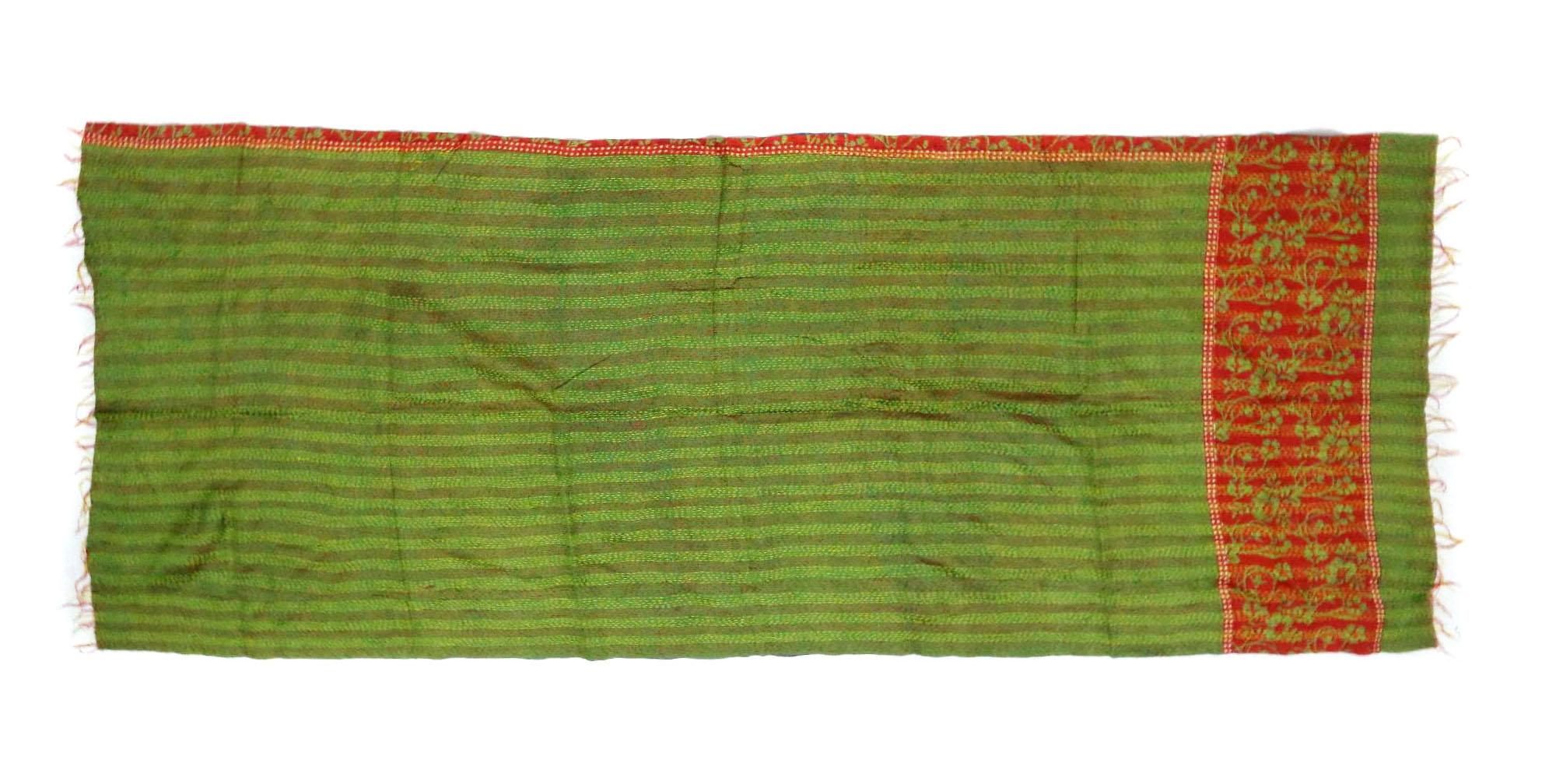 Silk Kantha Scarf Head Wrap Stole patchwork Hand Quilted Women Bandanas band KT30