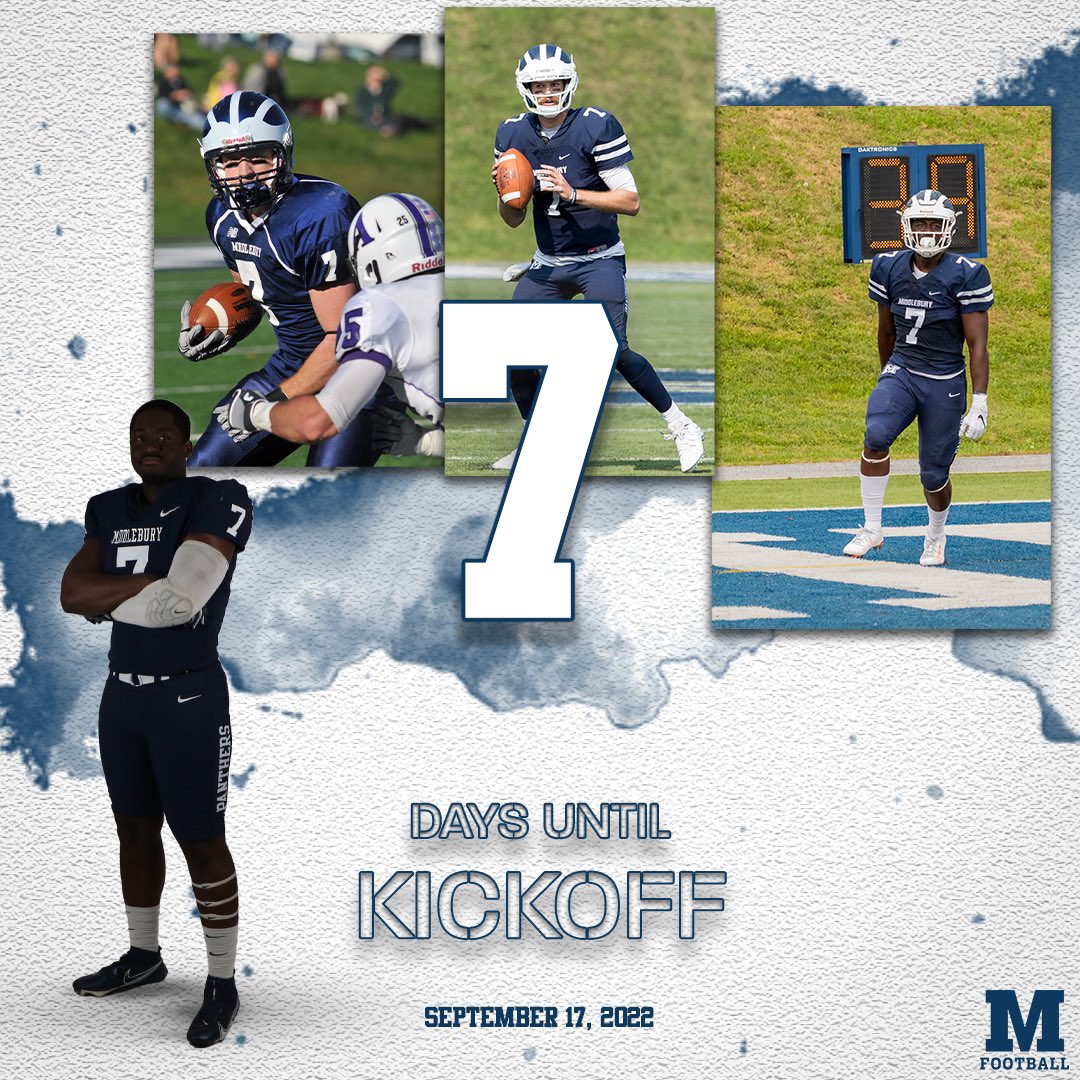 Middlebury Football (@middfootball) on Twitter photo ONE WEEK AWAY! ONE WEEK AWAY!