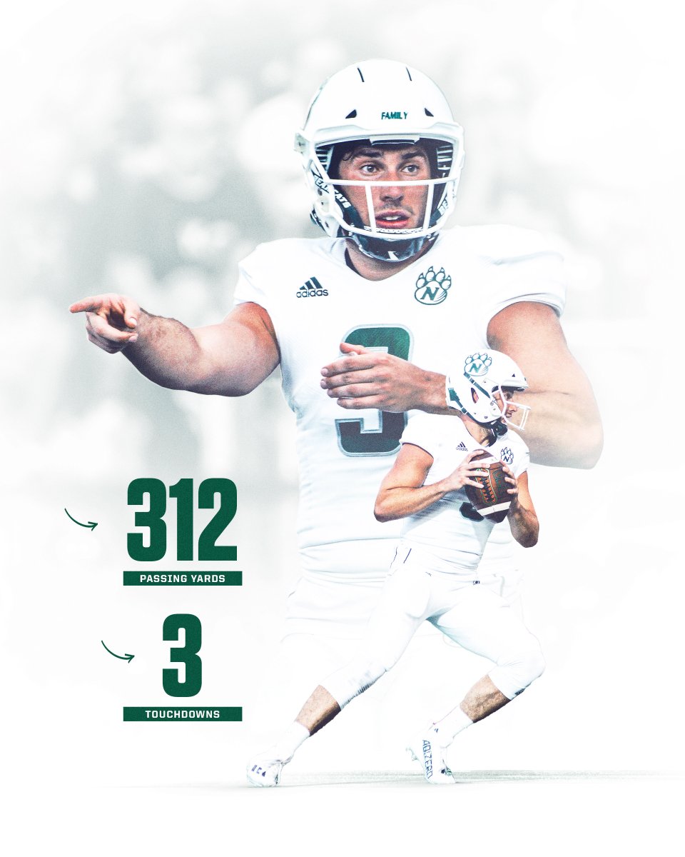 Junior quarterback Mike Hohensee (<a href="/mikeyho_9/">Mike Hohensee9️⃣</a>) recorded his first career 300-yard passing game. He went 21-of-24 for 312 yards and three touchdowns in Northwest's 58-20 victory at Lincoln. It's the fifth time he has tossed at least three touchdown passes in a game.