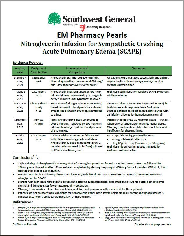 EM Pharmacy Pearl by <a href="/catxkuhlman/">Cat Wilson, PharmD, BCEMP</a>