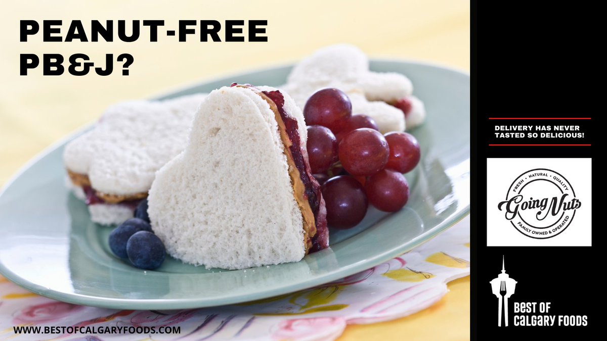 Peanut-free school? With <a href="/goingnutsyyc/">Going Nuts</a>'s almond butter, there's no need to skip the PB&amp;J for your kid's lunch. Try a jar today and get making those AB&amp;Js!

Available for delivery through Best of Calgary Foods.

Shop at bestofcalgaryfoods.com

#BOCF #shoplocal #yyc #airdrie