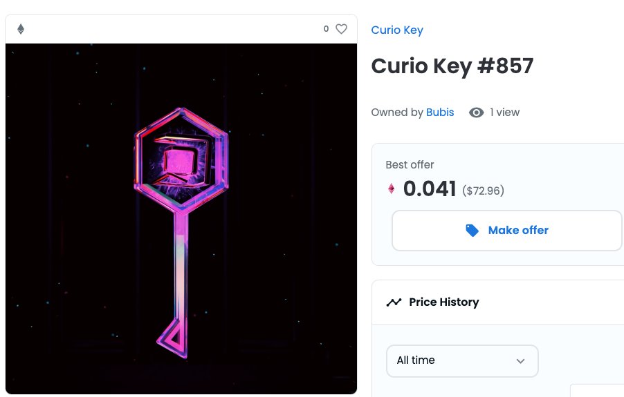 appreciape's tweet photo. Minted @curiotools Key #857 with no plans on selling #curiotools #NFTs #opensea #Ethereum https://t.co/cdYo7FRHXy