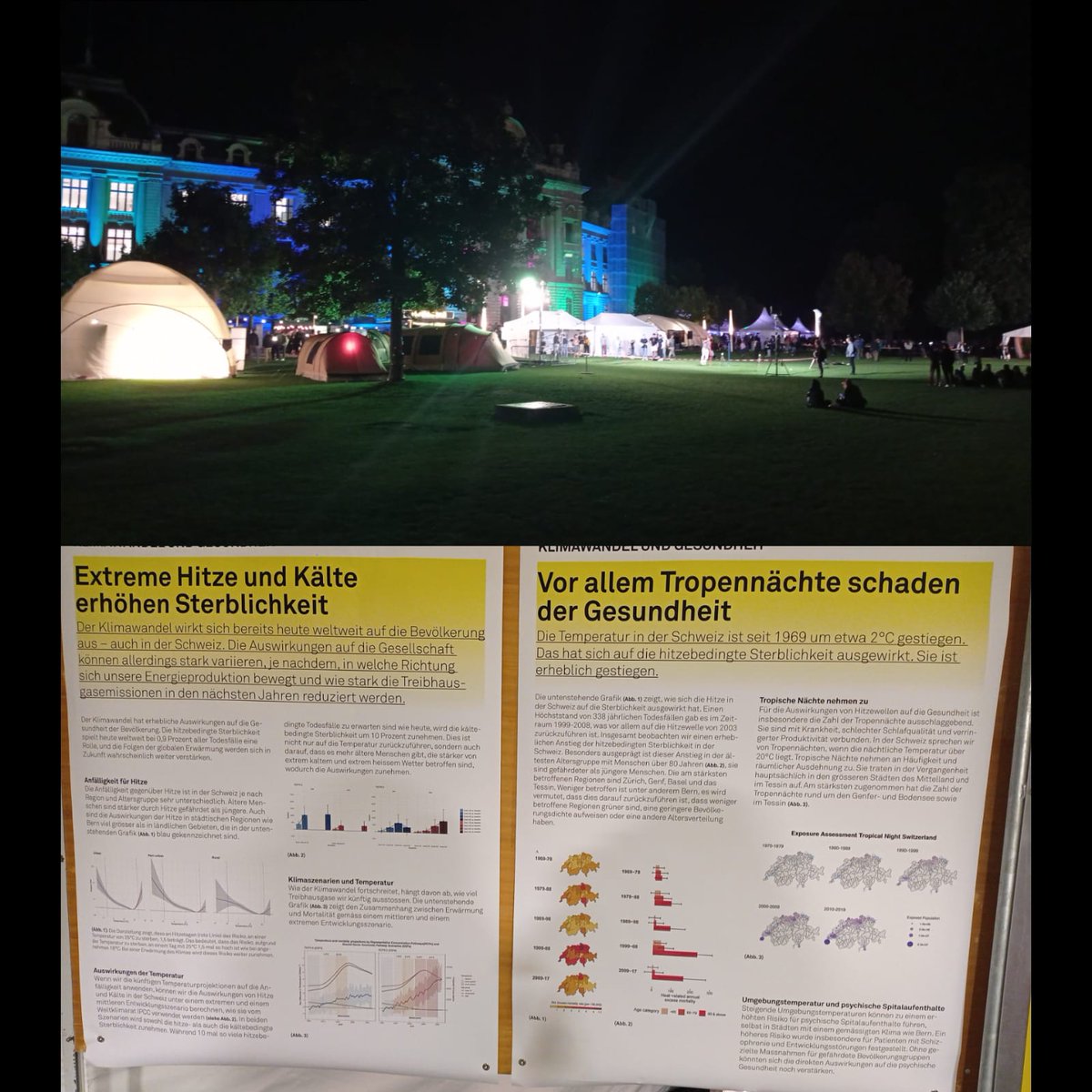 "night of science" 🤍🖤👏
<a href="/unibern/">Universität Bern</a> 
<a href="/ISPMBern/">ISPM Bern</a> 
@CentreOeschger 
#climatechange and #health group