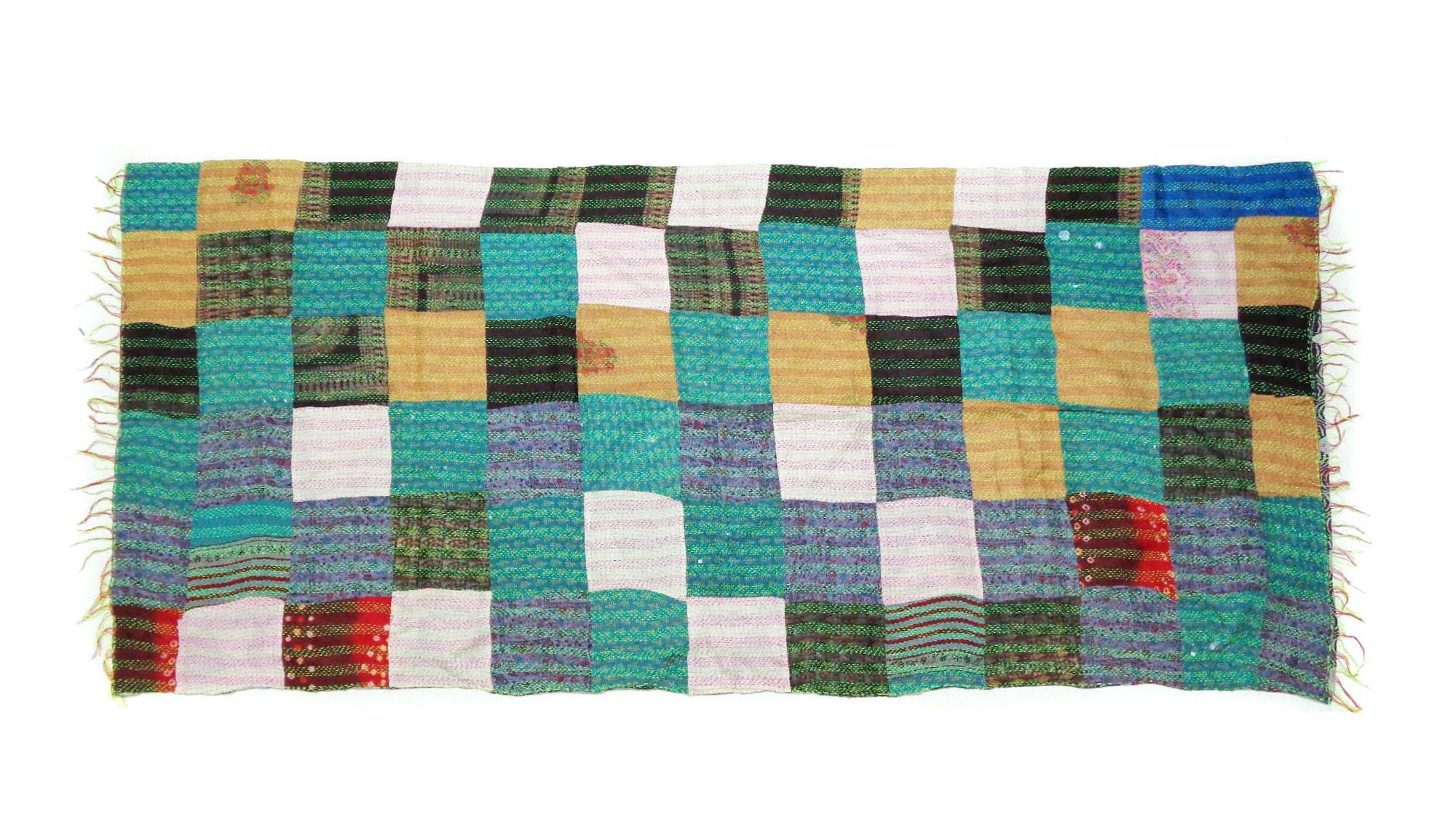 Handmade patchwork long Silk Scarf Neck Wrap Stole veil Sew Valentines Day Scarves KT20