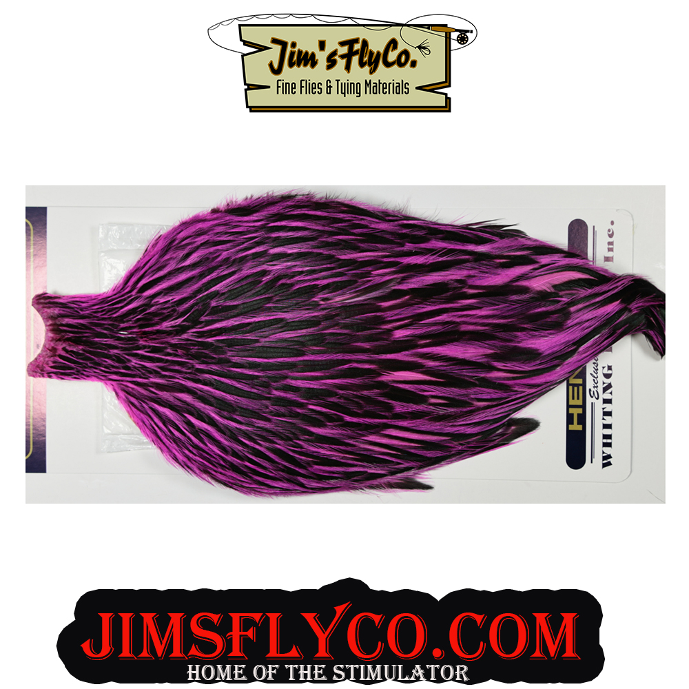 Whiting Farms Capes or Saddles  you need at 
 jimsflyco.com
Like this beautiful Black Lace White Dye Pink
Join our Facebook Group facebook.com/groups/1877560… 
:
#flytying #whitingfarms #flyfishing #saltwaterflyfishing #onthefly #bassfishing #muskiefishing #pikefishing