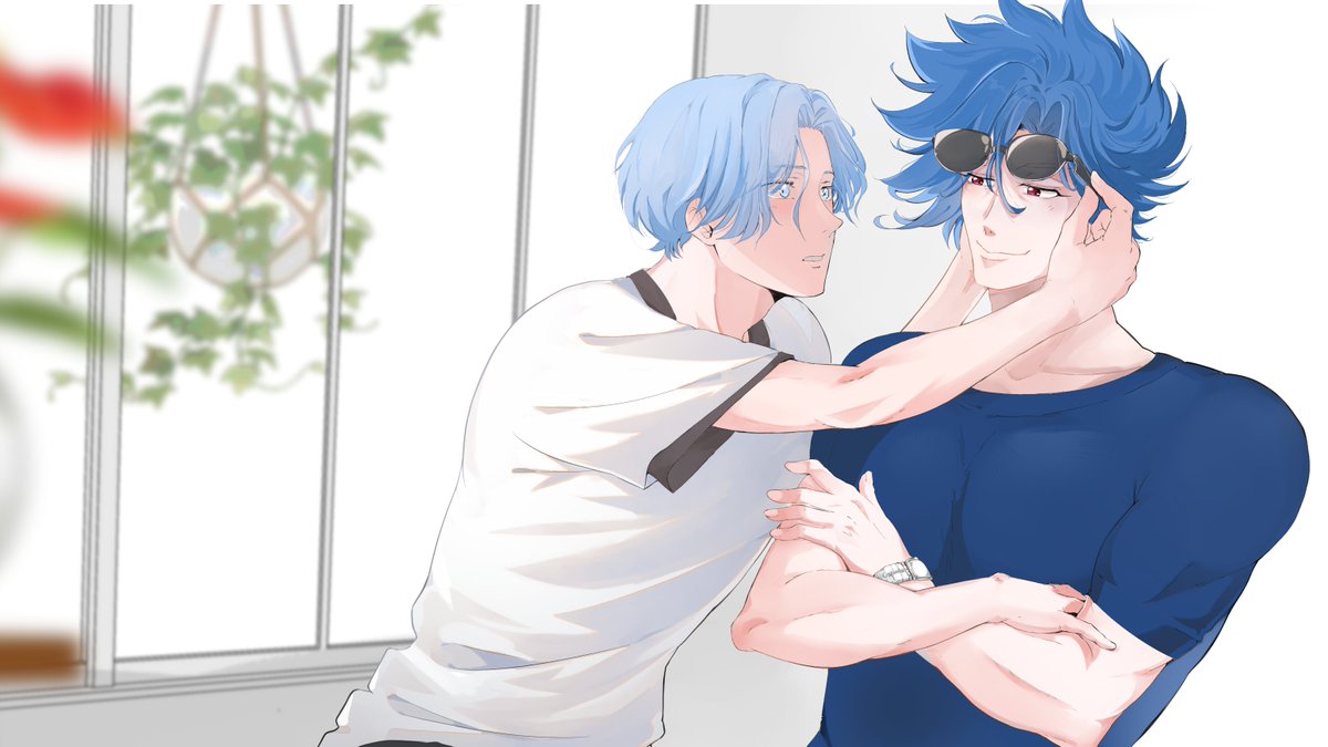 I’ve got an amazing art from <a href="/Chinn_chuu/">Chinn🌺🔞</a> for my fic “Your Favorite Sweets” by a commission!! Tysm gorgeous Adam &amp; Langa 😆❤️💙👏
Again, I'd like to show my deepest appreciation for those who supported me to translate this fic into English 🙏💖✨

🔗 archiveofourown.org/works/36667285…