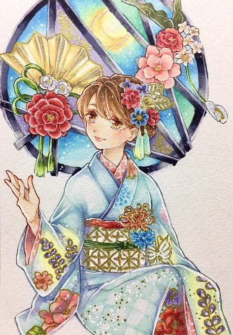 #中秋の名月  #十五夜   昨日でしたけど… 唯一の月の絵です(*'  `*)  #イラスト #コピック #コピックイラスト