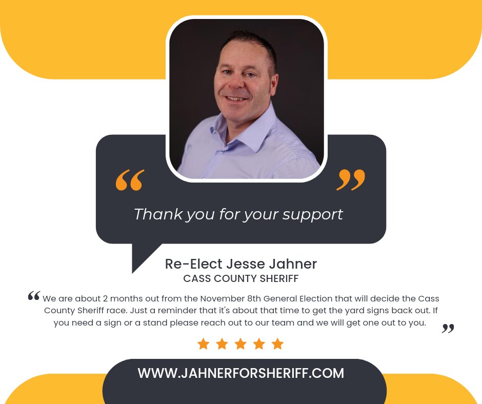 Time to get the yard signs out again. If you need a yard sign or stand please message us. Our team will get one out to you. As always thanks for the support!