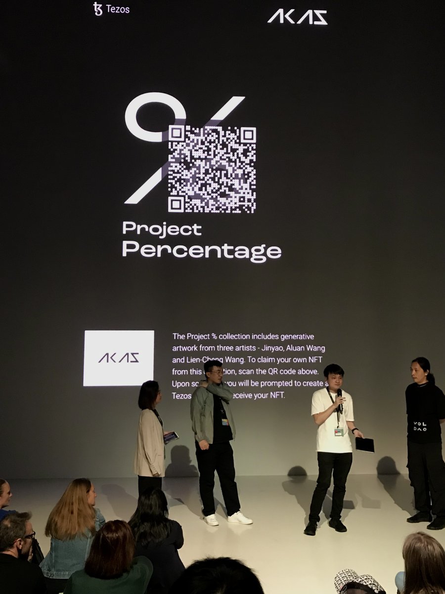 Project %  A/V performance presented by
<a href="/jinyaolin/">jinyaolin</a> <a href="/LienchengWang1/">Lien-cheng Wang</a> <a href="/IOivm/">AluanWang</a> <a href="/lty_xyz/">LTY</a> on <a href="/ArsElectronica/">Ars Electronica</a>.

We made live-mint NFT, synchronizing with the show, via <a href="/tezos/">Tezos</a> as a gift to the audience. Thank to <a href="/AkaswapCom/">akaSwap</a> for technical support.