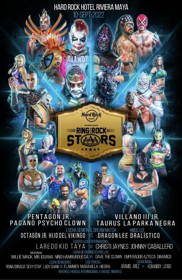 <a href="/luchalibreaaa/">Lucha Libre AAA Worldwide</a> <a href="/HRHRivieraMaya/">Hard Rock Hotel Riviera Maya</a> <a href="/Konnan5150/">Konnan</a> <a href="/TheRealMorrison/">John Morrison</a> <a href="/PENTAELZEROM/">PENTA EL ZERO M</a> <a href="/Pagano656/">Pagano</a> <a href="/Psychooriginal/">Psycho Clown🤡</a> <a href="/Taurusoriginal/">K</a> <a href="/thetayavalkyrie/">TAYA VALKYRIE</a> <a href="/vikingo_aaa/">Hijo del Vikingo</a> <a href="/dragonlee95/">Dragon Lee ドラゴンリー</a> <a href="/DRALISTICO_LFI/">DRALISTICO</a> <a href="/Laredokidpro1/">Laredokidpro</a> <a href="/christijaynes/">Christi Jaynes ™️ クリスティ•ジェインス</a> @Sexy_staaar <a href="/LaHiedraAAA/">La Hiedra</a> <a href="/LadyMaravillAAA/">Lady Maravilla</a> <a href="/LadyFlammer/">L A D Y F L A M M E R🔥</a> <a href="/LadyShaniAAA/">Lady Shani</a>