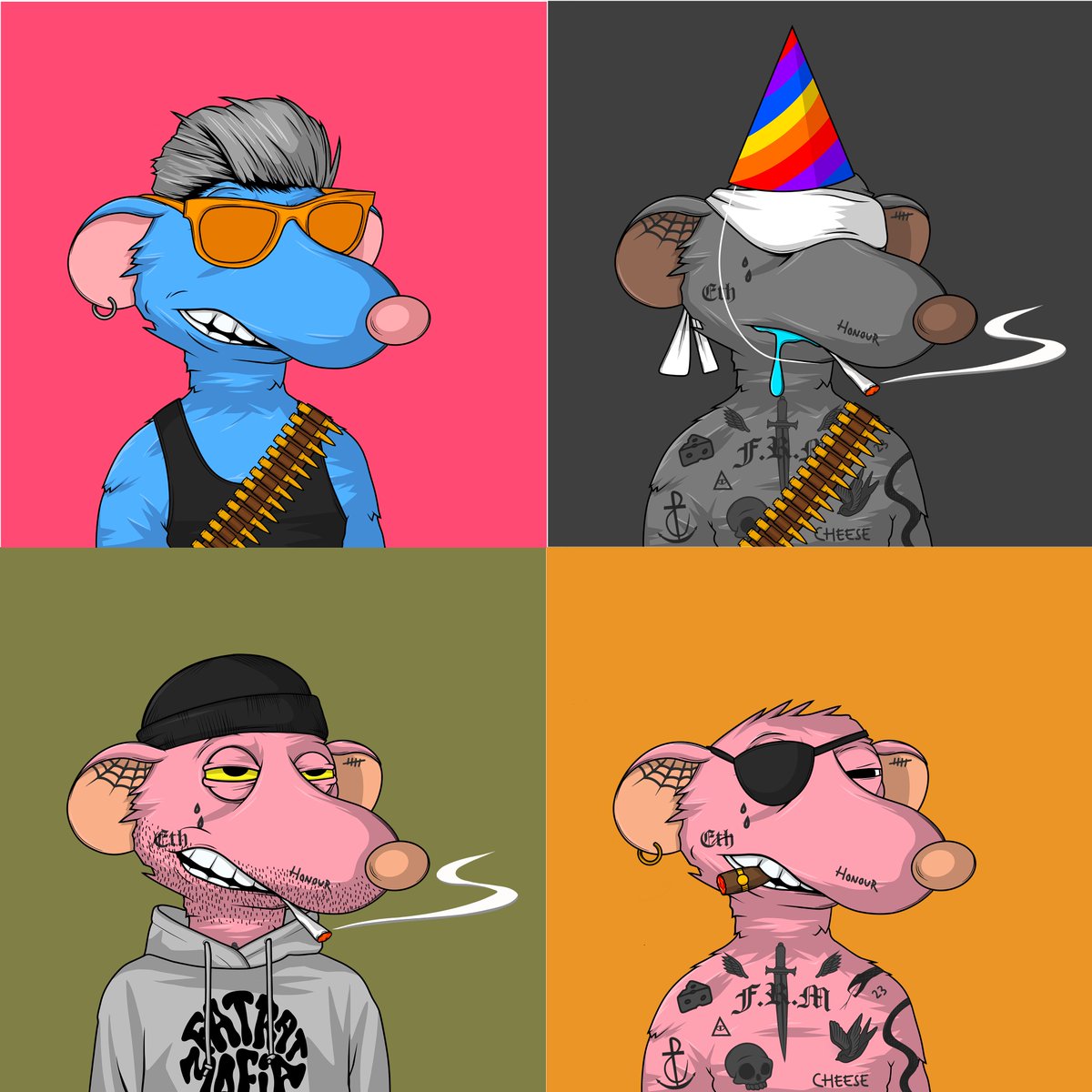 Tuxx1e's tweet photo. Yo fam who wants to win a rat?! Come join the raddest NFT mafia in the land. ๐ง๐
#FatRatMafia #NFTs #OpenSeaNFT #GetTheCheese https://t.co/bLsZnPSPpr
