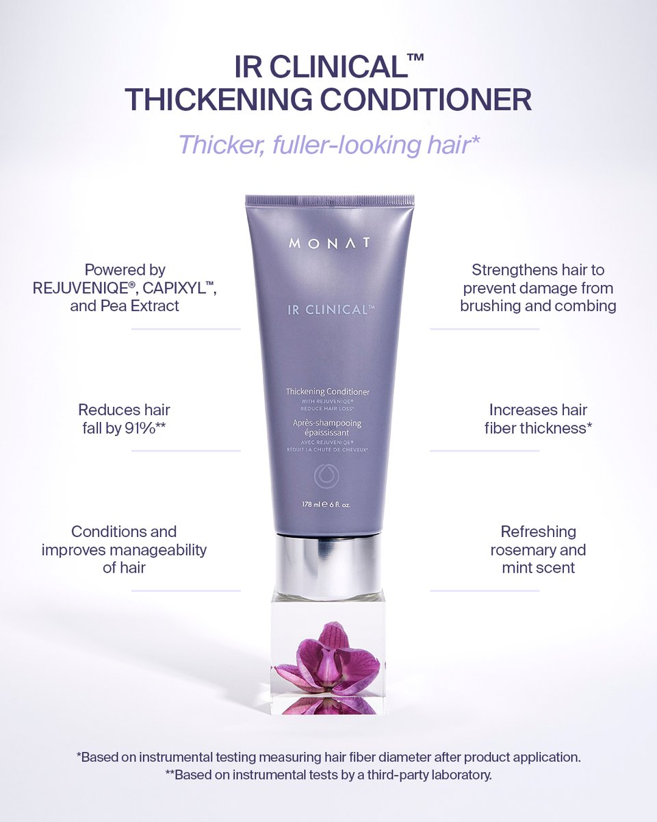 MONATOfficial's tweet photo. Looking for thicker, fuller hair? 👀 Our IR Clinical™️ Collection is designed to work together as a complete regimen to help maximize your results. 

Coming soon: https://t.co/PZI8TAskmu

#IRClinicalHairGoals https://t.co/dXBPcGQhCc