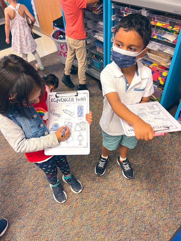 mschinn103's tweet photo. I’ve been a little behind on posting! 😆 Our first month of school has been a blast! We did a classroom scavenger hunt, started math centers, and got to visit the library for the first time. 🤩 https://t.co/rw9S7iXtzO