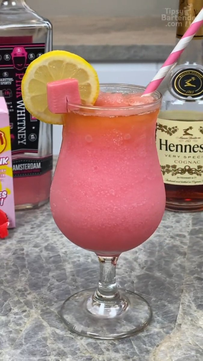 Tipsy Bartender on Twitter "Starburst Hennessy Pink Whitney Daiquiri 🍓🍹"