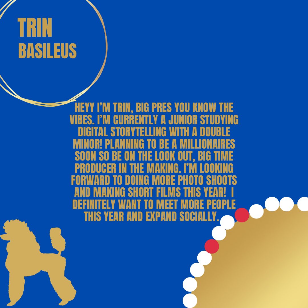 Introducing🥁 Soror Davis our Basileus!!💙🐩