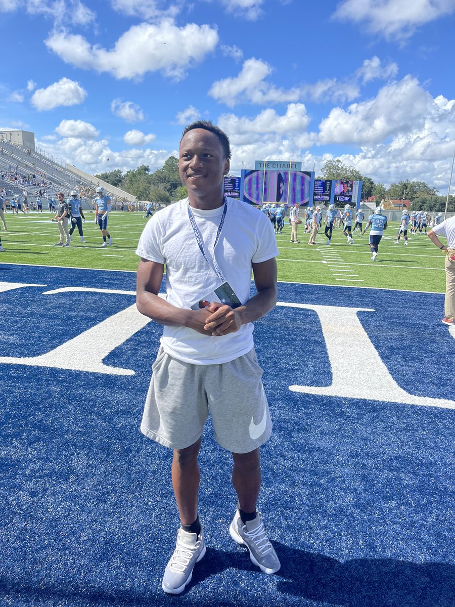 Had a great time down at the citadel today thanks <a href="/CitadelFootball/">The Citadel Football</a> for having us!! <a href="/CoachBake99/">Ronnie Baker</a> <a href="/Coach_Stan3/">Stan Adams</a> <a href="/JacobStrait56/">Jacob Strait</a>