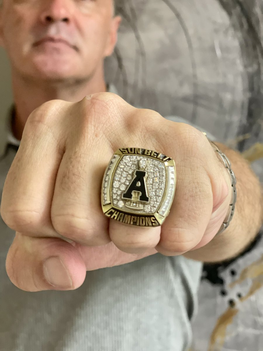 EFEkman's tweet photo. That one merits breaking out championship hardware. Congrats coaches and @AppState_FB #giantkillers https://t.co/tJ16AOsKl3