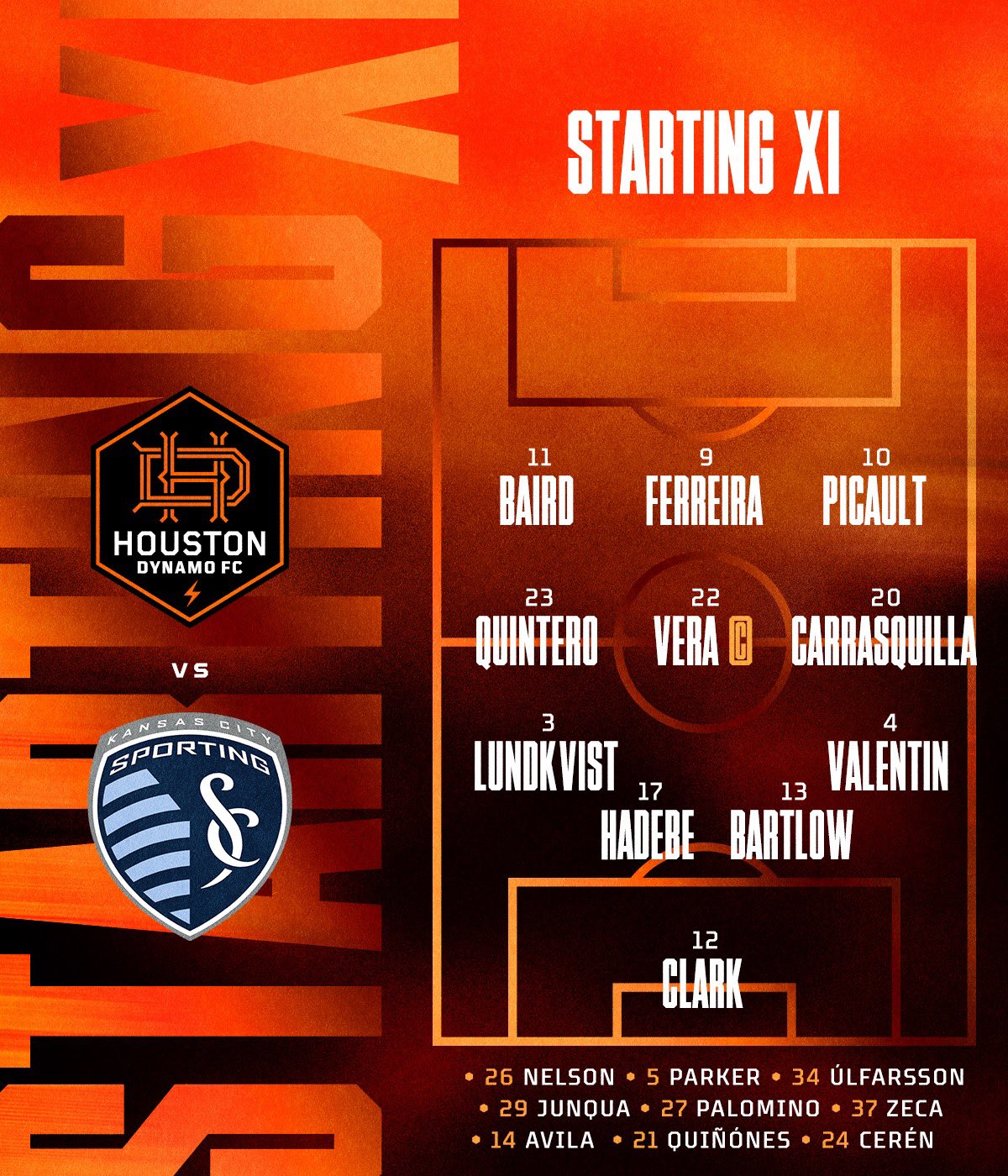 Houston Dynamo FC on Twitter: "Our squad for tonight 👊 #HoldItDown
