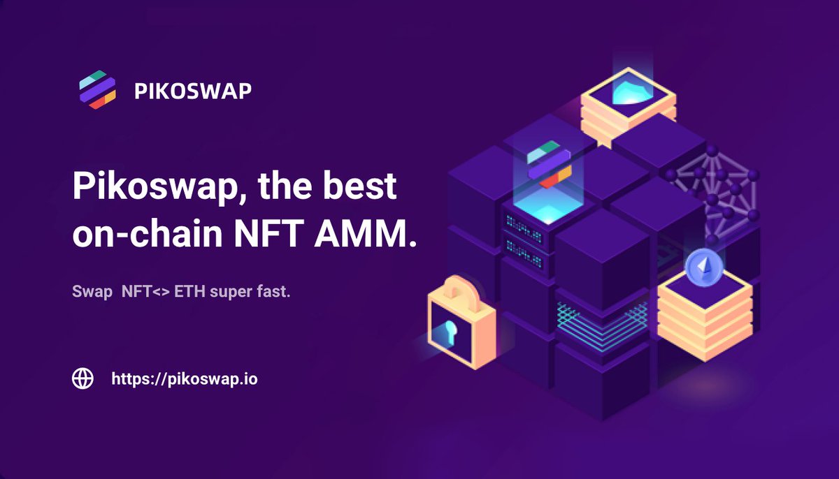 PikoSwap's tweet photo. #Pikoswap aims to bring a new era for NFT 🌀
Trading: 0 Royalty + lowest trading cost + gas-efficient💪
Pool: Provide NFT<>ETH Liquidity &amp; earn trading fees🤑

#Piko #NFTs https://t.co/5q1uNMblho