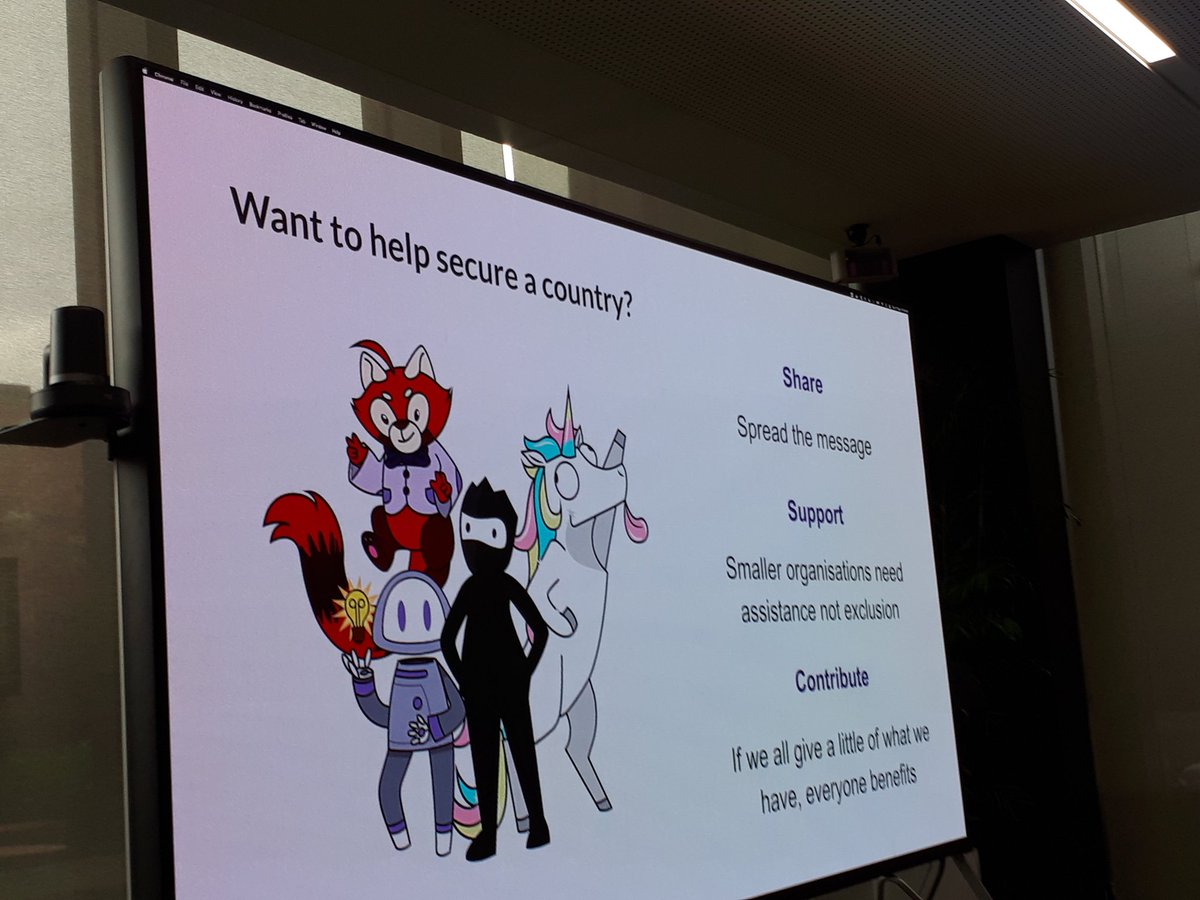 GyledC's tweet photo. The amazing @lady_nerd talking about how we can protect each other in the Day 2 keynote @BSidesMelbourne. "When one of us is breached, it hurts all of us." #BSidesMelb2022 #womenintech #womeninsec https://t.co/DZA71pYC5f