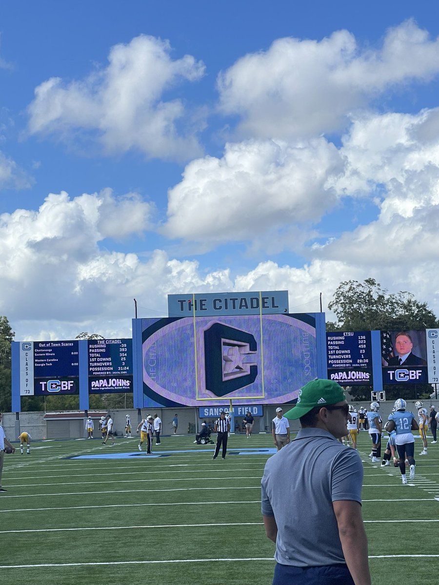 mcknightjase's tweet photo. Had a great time and enjoyed the game! Thanks to @CitadelFootball @CoachLSmitty @CoachRboyd @CoachBake99 @CoachReynolds52 https://t.co/vJ3It2WVTV