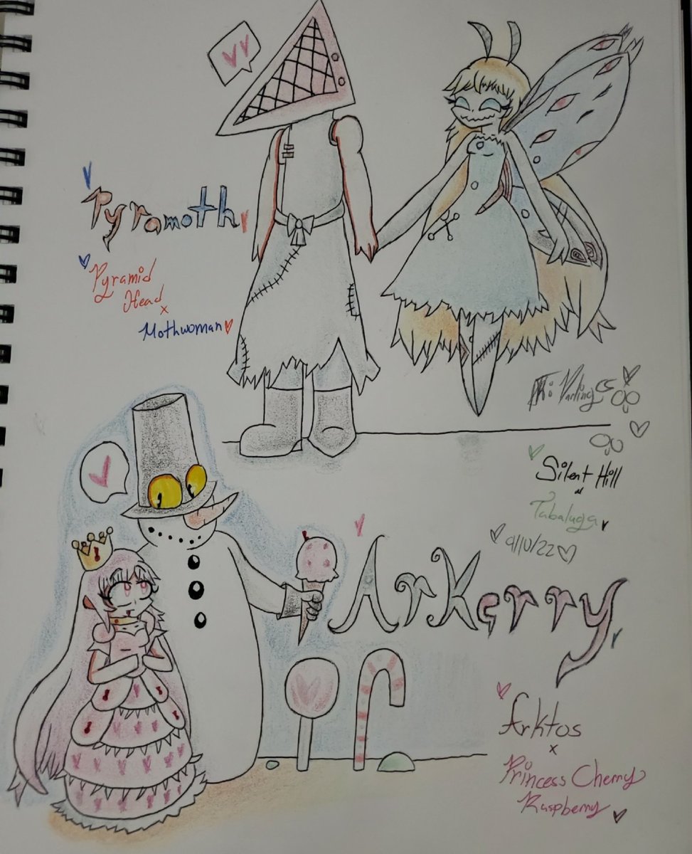 CombatDarling's tweet photo. Pyramoth (Pyramid Head x Mothwoman)❤️🩹💙❤️🩹💙❤️🩹💙❤️🩹💙
&
Arkerry (Arktos x Princess Cherry Raspberry)🤍♥️🤍♥️🤍♥️🤍♥️
#SilentHill
#PyramidHead
#SilentHillOc
#Tabaluga
#Arktos
#TabalugaOc https://t.co/BMfP1ke0F8