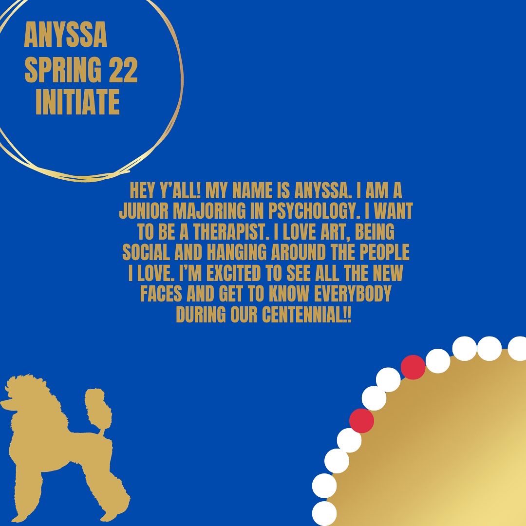 Welcoming Spring 22’ initiate Soror Baisden!!💙🐩