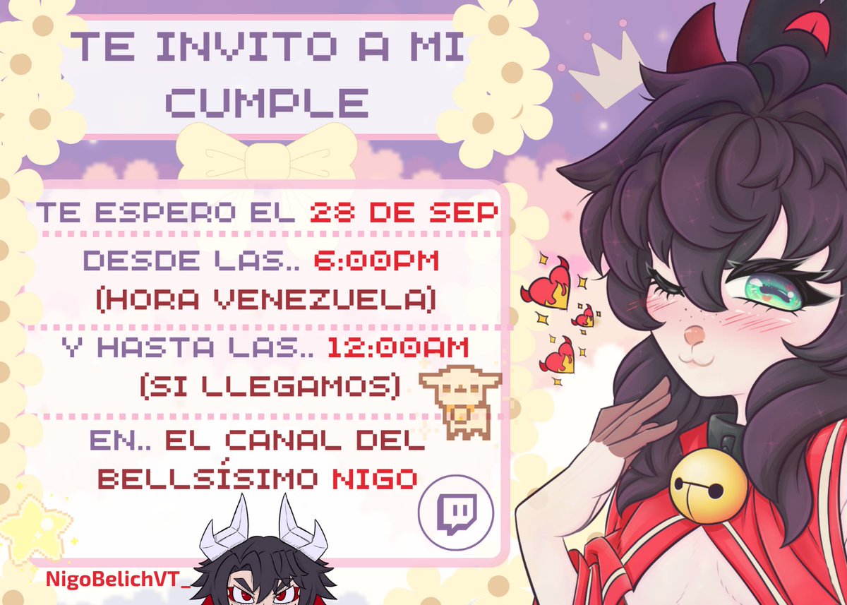 SashaGoatGirl's tweet photo. Siuuu
💛✨✨Los invito a todos a mi cuUUuumm✨✨💛
Luego publicaré la hoja con todas las actividades y recompensas para ese día, habrán sorteítos, karaoke y mucho más n.n
Los tqm  
💖✨💖✨💖✨💖 https://t.co/7LbcMQC9un