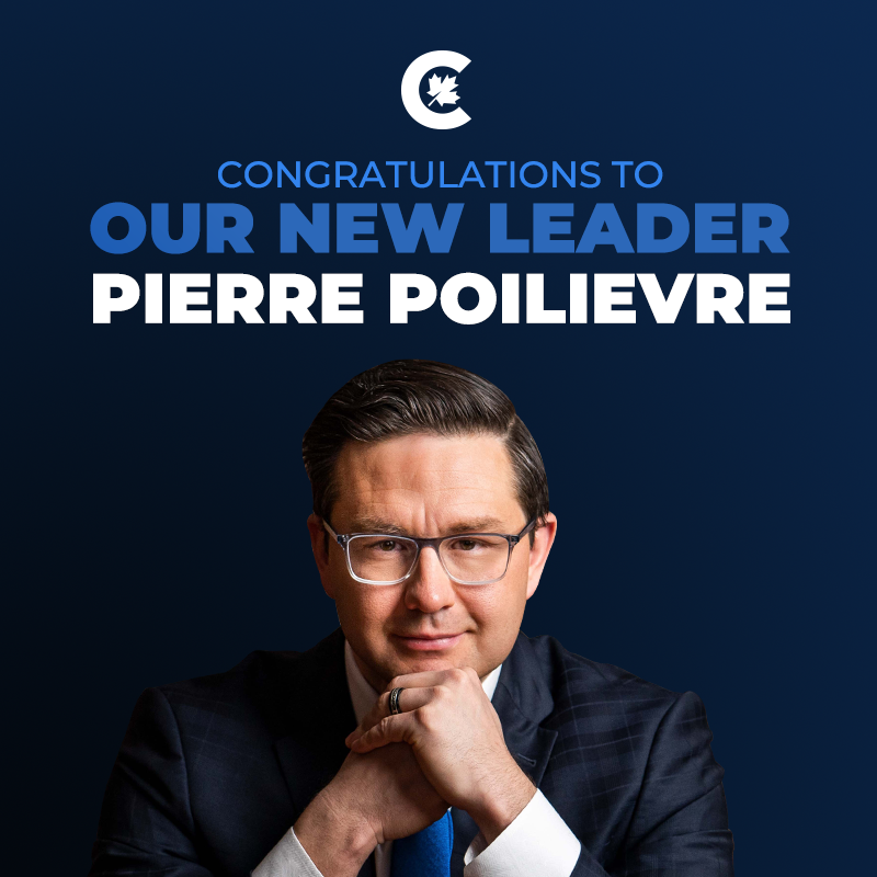 Join us in congratulating our new leader, @PierrePoilievre!