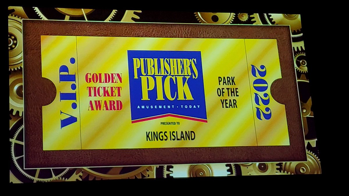 KingsIslandPR's tweet image. We’re honored to have been named as the Publisher's Pick Park of the Year by Amusement Today at tonight’s Golden Ticket Awards in San Antonio, TX. #KingsIsland
