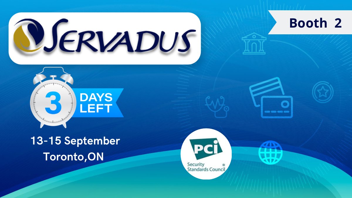 servadus's tweet image. Tick tock only 3 days left! ⏰ 
We are looking forward to exhibiting at this year&apos;s event! Will we see you there? 
Take a look at Servadus PCI Compliance Ecosystem Services: servadus.com/pci-ecosystem 
#PCI #PCINACM2022 #paymentsecurity #risk #CyberRisk #DataProtection
