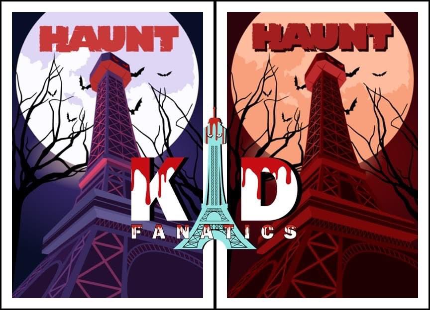KDFanatics75's tweet photo. ⚠️ WE ARE JUST TWO WEEKS AWAY FROM HALLOWEEN HAUNT! With that being said we are celebrating by releasing TWO new Halloween Haunt fan art designs featuring our beloved Eiffel Tower. 👀

Purple Version:
https://t.co/5FwRQzzGEZ

Red Version:
https://t.co/Hmy8npsrPI

#KingsDominion https://t.co/PO1fTrEL9y