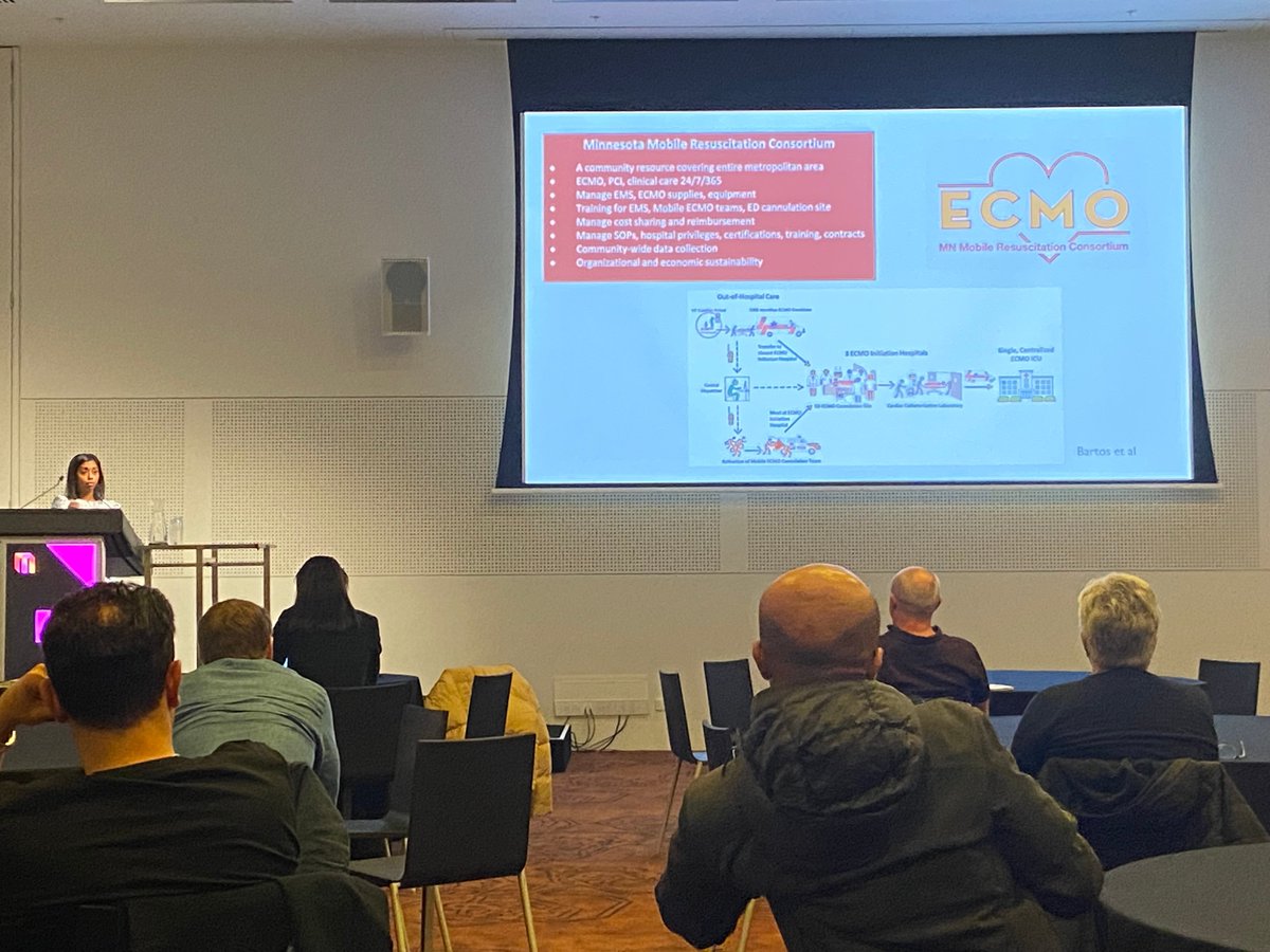 Dr Chathuri Dissanayake speaking about ECPR as complimentary to conventional resuscitation. 
Will our outcomes ever rival the exceptional results of the Minnesota Mobile ECPR trial?  #CODA22