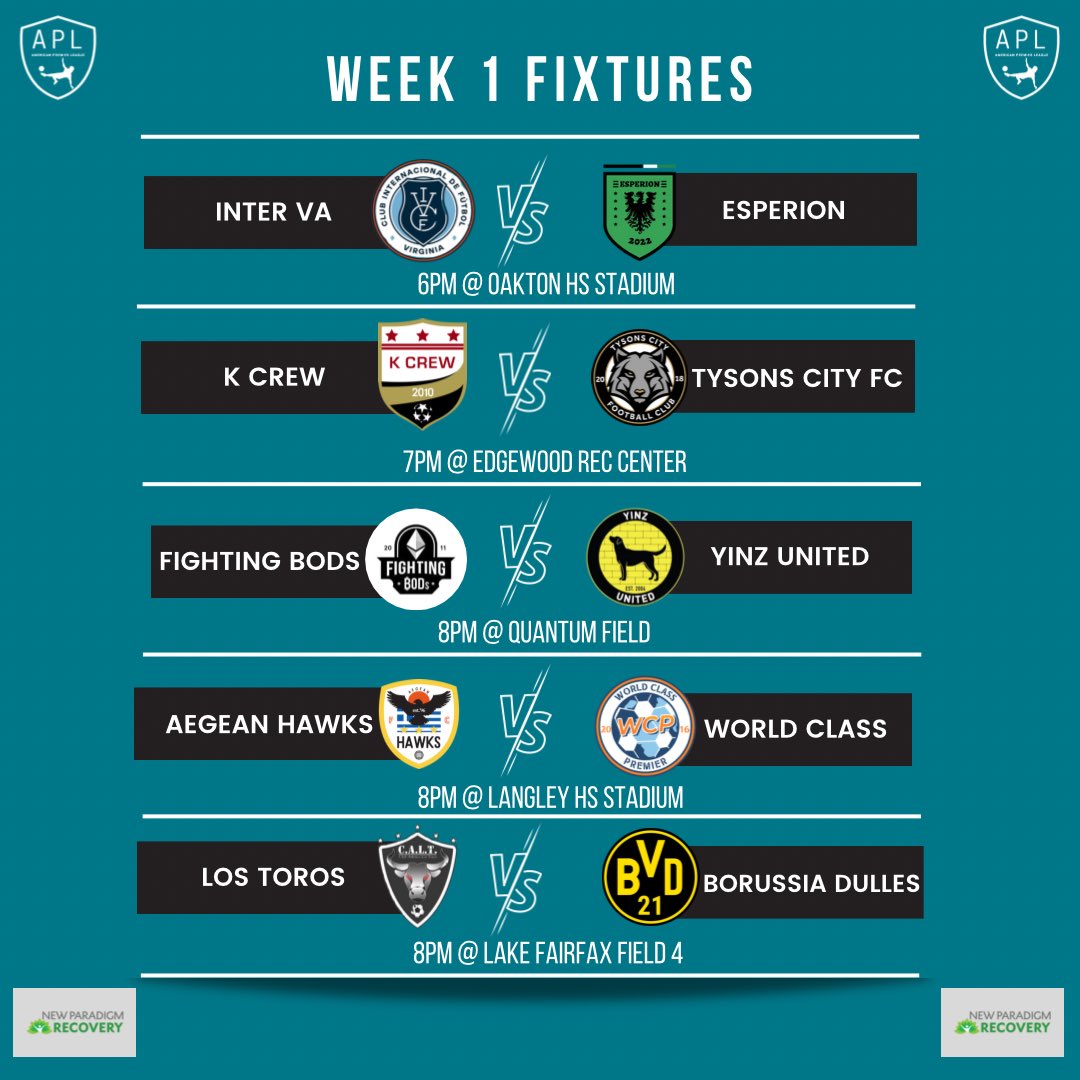 _aplofficial's tweet photo. APL is back tomorrow! Here’s tomorrows fixtures👊🏼 https://t.co/m2RiUvwOoF