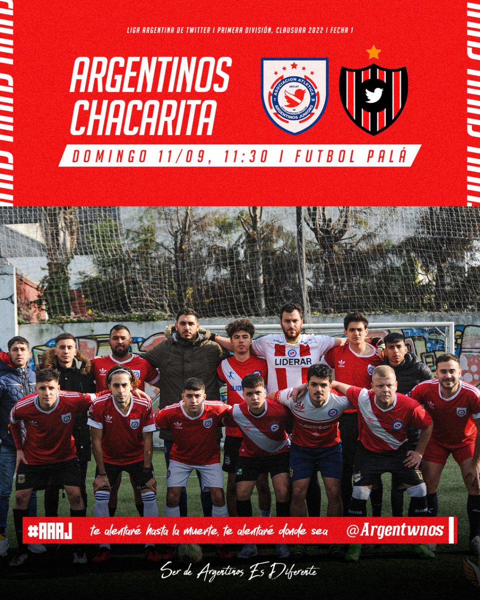 ¡Debut ante el funebrero! ⚰️☠️ 

🕦 Domingo 11:30 
🏟️ Palaa Fútbol 
🏆 Clausura 2022 - <a href="/LAT_ARG/">LAT - 𝑳𝒊𝒈𝒂 𝑨𝒓𝒈𝒆𝒏𝒕𝒊𝒏𝒂 𝑻𝒘𝒊𝒕𝒕𝒆𝒓</a>