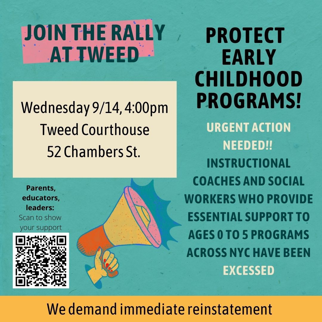 Unlike the current @uft leadership, we rank &amp; file members are not taking this lying down. Show up and show out for our EC instructional coordinators and social workers! <a href="/MOREcaucusUFT/">MORE-UFT</a> members in solidarity with the unfairly excessed members. 1/2
