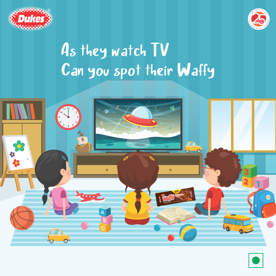 DukesWaffy's tweet photo. What comes after playtime? The TV hours!
And what comes with the TV hours. Delicious
Waffy to munch on, of course. Choose
chocolate, vanilla or a fruity one. 
#DukesIndia #DukesWaffy #Chocolate #Vanilla #Fruity #WaferBiscuits #Waffy #DukesWaffy https://t.co/5K8csGqghU
